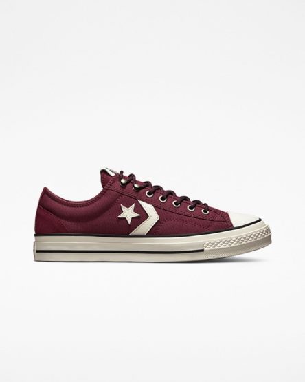 Tenis Converse Star Player 76 Retro Hike Cano Baixo Masculino Bordeaux Escuro Pretas | PT V0PT583